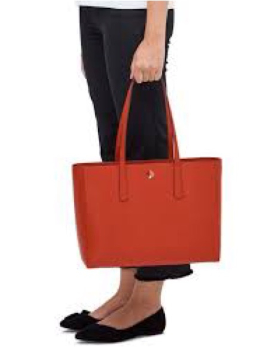 kate spade Red Structured Tote with Double Top Handles D26